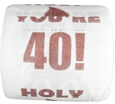 Bojueshaw You're 40 Printed Toilet Paper Prank Gift,Funny Novelty Roll,3-Ply Soft Bathroom Tissue,Humorous Decor for Men & Women