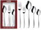 Lot de 30 couverts en acier inoxydable 18/0 Cr-Ni (430 inoxydables) - Passe au lave-vaisselle - Garantie 10 ans antirouille - Technique monobloc - Comprend couverts à manger, couverts à dessert et