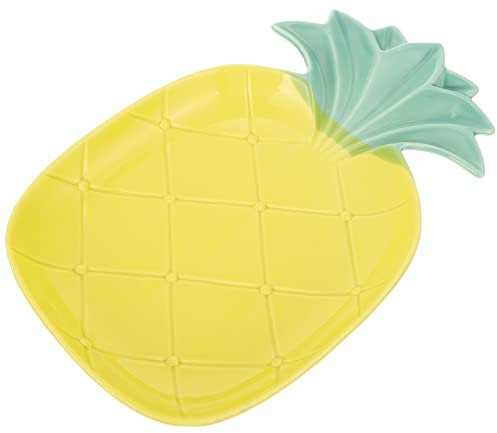 Ipetboom Decorative Pineapple Ceramic Bowl Yellow Fruit Salad Dish for Kitchen Table Centerpiece for Soups Salads and Fruits Easy to Clean Skid Design
