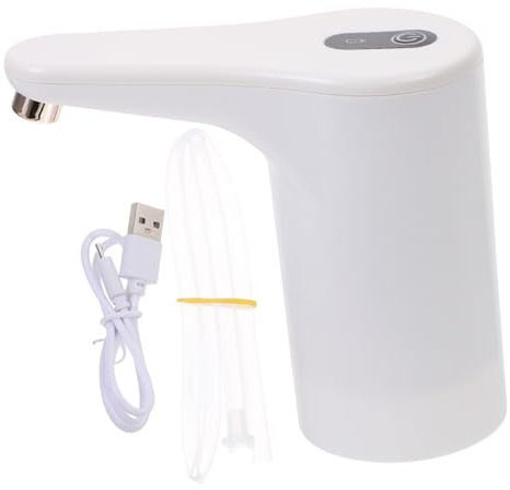 LIFKOME Wiederaufladbare Wasserspender Pumpe mit Licht Universell für 5l-18l Wasserkanister 1-klick Ausgabe für Wasserspender Schlafzimmer