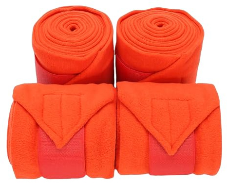 SUNGOOYUE 4 Stück Pferdebeinbandagen, 4,33 X 118,1 Zoll Reitsport-Beinbandagen Fleece-Schutz mit Verstellbarer Passform für das Training Reiten Weidestall (Rot)
