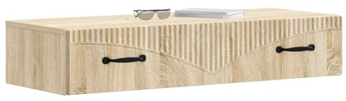vidaXL Wandmontierter Beistelltisch Sonoma-Eiche 87,5 x 34,5 x 17 cm, Moderner Wohnbereich, rechteckiger Tisch, Wandmontage, schicke Aufbewahrung, platzsparend, funktionales Möbel