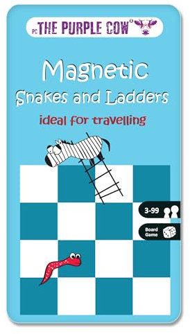 The Purple Cow PC36TGSNA Magnetic Snakes and Ladders Travel Game