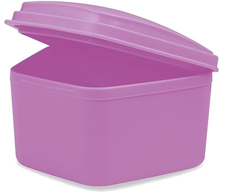 wellsamed KFO Prothesenbox Standard, Lila, zum Aufbewahren von Zahnspangen oder Zahnprothesen