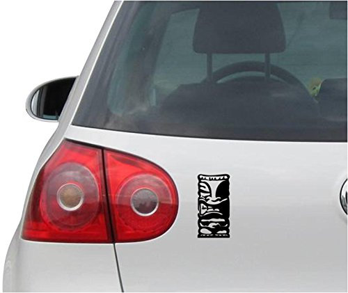 INDIGOS UG Auto Aufkleber Tiki schwarz - 73mmx149mm - Autoaufkleber - Tuning - Sticker - Heckscheibe - Fahrrad - Motorrad - UV beständig