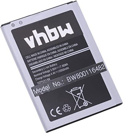 vhbw Akku kompatibel mit Samsung Galaxy AMP 2, Express 3, J1 2016, J1 6, J1 6 Duos 4G LTE Handy Smartphone Telefon (2000mAh, 3,85V, Li-Ion)