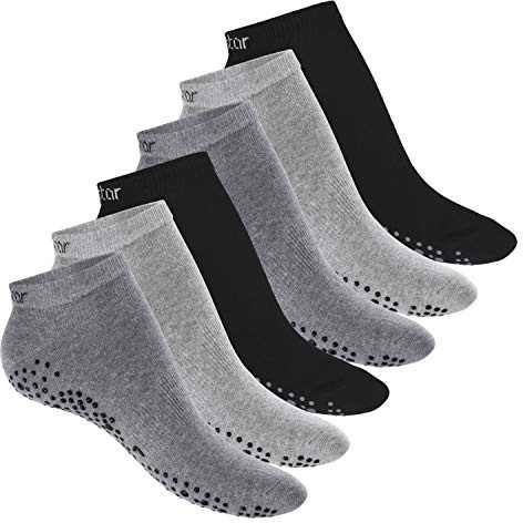 Celodoro Damen Pilates & Yoga Sneaker Socken (6 Paar) Kurze Sportsocken mit ABS