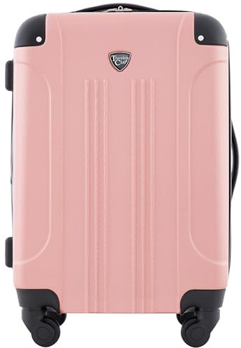 Travelers Club Sky+ Gepäck-Set, Rose Gold, 20 Carry-On, Chicago Hartschalen-Koffer, erweiterbar