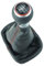 Do!LED Schaltknauf Schaltsack (rote Naht) 12-13 mm Durchmesser 5 Gang - Roter Ring/Silber Ring kompatibel mit VW Golf 2 II 3 III Polo 6N 35i 3A + Befestigungsschelle