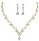 MASOP Bijoux Parure Femme Plaqué Or Collier et Boucles d'oreilles Fleur Feuille Pendentif Goutte d'eau Parures de Mariage Soirée