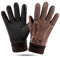 YULOONG Herrenhandschuhe Winter Touchscreen Texting Driving Dickes Wildleder Lederhandschuhe Fleece Futter Braun