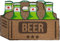 Fisura - Fußmatte außen Bier aus Kokosnuss mit Rutschfester PVC-Rückseite. Lustige Welcome Fußmatte. Handbemalt. Größe: 70 cm x 40 cm. Grün
