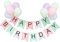 Macarons Happy Birthday Banner Girls, Pastel Birthday Party Banner Decor with 12 Pack 10 inch Large Macarons Latex Balloons