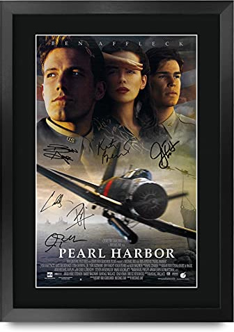 HWC Trading FR A3 Pearl Harbor Ben Affleck Geschenke gedrucktes Poster signiert Autogramm Bild für Film-Fans, A3 gerahmt