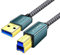 Câble USB 3.0 A mâle vers B mâle - 4 m de long - Câble tressé USB 3.0 de type A vers B mâle - Compatible avec imprimantes, station d'accueil, scanner, hub USB et autres appareils (4 m)