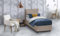 Talamo Italia - Einzelbett Emilia, Bettkasten mit Kunstlederbezug, 100 % Made in Italy, Öffnung vorne, inklusive Matratze 90 x 200 cm, Taupe