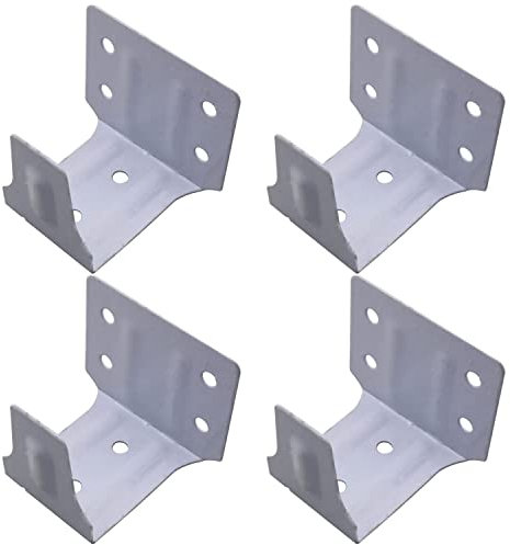 MEETOOT Staffe di supporto centrale, 4 pezzi, staffe di montaggio per tende da finestra, mini staffe di montaggio in ferro bianco per tende da finestra a basso profilo da 5,1 cm