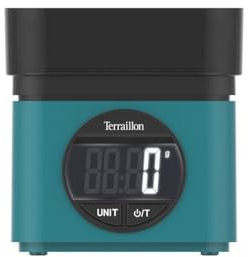 TERRAILLON - BA22 Mythique Azul - Balanza electrónica de cocina - Diseño icónico - Bol integrado 0,7L - Gran pantalla LCD - Dígitos XXL - Función de tara