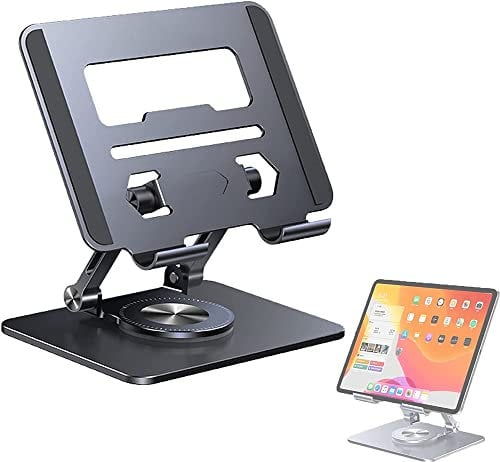 Blueorxy Laptop Stand, Laptop Stand Aluminum Alloy Rotating Bracket, Foldable Laptop Stand with 360° Rotating Base and Heat-Vent, for Laptops 10-17 (Black)