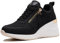 ANJOUFEMME Sneaker mit Keilabsatz Schuhe Damen Schwarz - Turnschuhe mit Absatz Damen, Plateau Sneaker Damen, Plateau Sportschuhe Damen, Wedges Sneaker Damen Keilabsatz W139-FN-DE-BLACK-37