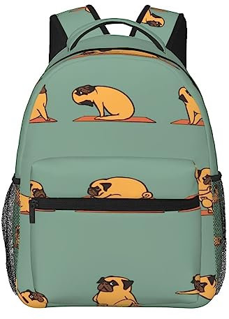 ASEELO Lässiger Rucksack, rustikale Felsen, Ziegelwand, Laptop-Rucksack, Aufbewahrungstasche, Reisetagesrucksack für Wandern, Camping, Outdoor, Yoga Mops, Casual backpack