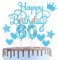 HONGCI Happy 60th Birthday Cake Topper & Birthday Candles Blue Number 60 Candles for Birthday Cake - 60th Birthday Candles Cake Cupcake Topper Birthday Cake Decorations for Men Birthday Blue