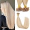 Sindra U Tip Extensions Real Human Hair Caramel Blonde Highlights Bleach Blonde 50g 20 Inch Pre Bonded Fusion Human Hair Extensions #27/613 20inch