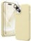 GONEZ 5 in 1 for iPhone 14 Case, Slim Silicone Case with 2X[Screen Protectors + Camera Lens Proctetors], Soft Microfiber Lining, Shockproof Full Body Protective Phone Cover 6.1, Creamy Yellow