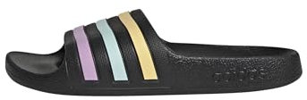 adidas Adilette Aqua Slides Kids, Infradito Unisex - Bambini e ragazzi, Core Black Orange Tint Halo Mint, 37 EU