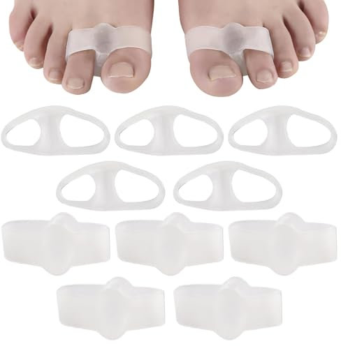 Correttore Per Le Dita Dei Piedi In Gel, 10 Pcs Separatori per e Dita Dei Piedi con 2 Occhielli, Alleviano lo Sfregamento, per Donna Uomo