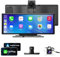 Wireless Carplay Screen for Car, Android Auto Screen with 4K Front Dash Cam,10.26 Inch IPS Carplay Screen for Car with 1080P Backup Camera, Car Audio Receivers with Bluetooth/FM/Siri/Mirror Link/AUX