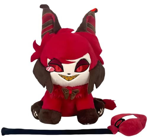 RDCIRP Hazbin Hotel Plüsch, süße ausgestopfte Hoteltiere, Figur, Puppe, Engel, Meow, Puppen, Spielzeug, Figuren, Meow, Anime-Plüschtiere, Kissen, Puppe for Kinder und Erwachsene(rot)