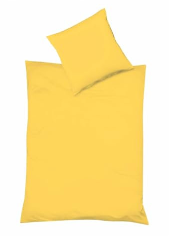 liebling Halbleinen Bettwäsche 240 x 220 + 2 x 80 x 80 cm, Farbe Lemon, Bettbezug aus 50% Leinen & 50% Baumwolle, kühlend & atmungsaktiv, waschbar 60 Grad, Ökotex 100