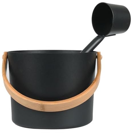 Sauna Bucket And Ladle Set,7 L Sauna Bucket And Ladle Kit Matching Ladle Sauna Barrel Set Aluminum Sauna Bucket And Ladle Set,Luxurious Finnish Sauna Aluminum Bucket