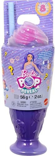 Barbie Pop Reveal Series Fashion Doll & Accessories Set, Treat Series, Donut Dreams Theme with Pet, 8 Surprises Include Color Change, JFY60