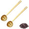tiokin 2Pcs 1 Tablespoon Coffee Scoop,15 ml Stainless Steel Coffee Measuring Spoon,Long Handle Coffee Measuring Scoop Spoon for Ground Coffee, Loose Tea,Milk Brewin and Powder(Gold)