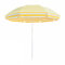 WBQYIPD Gelb-weiß gestreifter Strandschirm, Gartenschirm, UV-Schutz, leicht, verstellbar, rund, for Balkon und Pool(220cm/7.2ft)