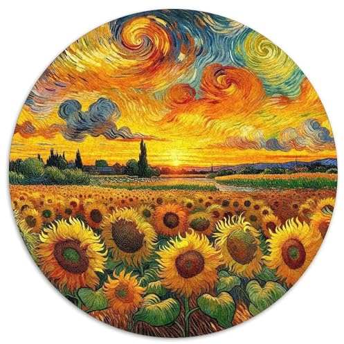 Sonnenblumen 1000 Stück Puzzle Rund Fur Erwachsene Und Kinder Blumen Spielabende Lernen Fordernd Kleinkinder Große Ostereiern 1000pcs (67.5x67.5cm)