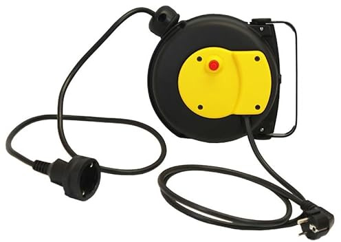 ZECA Kabelaufroller 6 m mit Schuko-Stecker & Steckdose 9004/GS | 3G×1,5 mm² PVC, 1400/1900 W, max. 500 V, IP42, 220×115 mm, -5 °C bis +50 °C