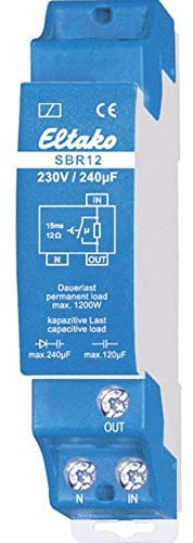 Eltako 22100430 Strombegrenzungsrelais kapazitiv 230V/240 Mikrofarad. 1 Schließer 16A/250V AC Blau