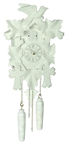 Trenkle Quarz Kuckucksuhr 5-Laub, Vogel TU 350/20 Q Weiss