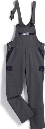 BP Profil 1844-720-153 Latzhose - Stretch-Hosenträger - Verstellbarer Bund - Taschen für Knieschoner - 65% Polyester, 35% Baumwolle - Normale Passform - Größe: 64 - Farbe: dunkelgrau/dunkelblau