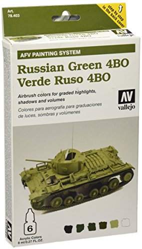 Vallejo Model Color Armour Colour Set - AFV Russian Green,8 ml (Pack of 6)