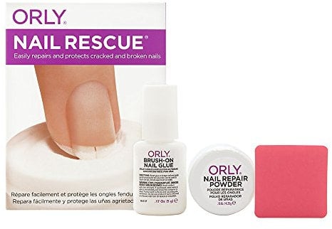 ORLY Nail Rescue Kit for Split & Cracked Nails | Includes Brush-On Nail Glue, Repair Powder & Mini Buffer | 3 Easy Steps for At-Home Nail Repair | Strengthens & Restores Damaged Nails | Easy to Apply