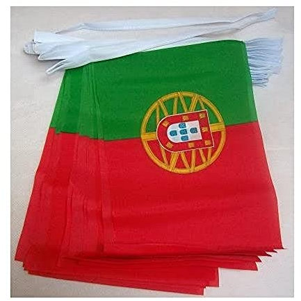 AZ FLAG - Guirlande Drapeau Portugal - 6 Mètres Avec 20 Fanions Portugais De 21x14 cm - Petits Drapeaux 100% Polyester - 60g