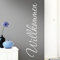 Grandora Wandtattoo Wort Willkommen I weiß 35 x 160 cm I deutsch Flur Diele Eingang selbstklebend Aufkleber Wandaufkleber Wandsticker W1099