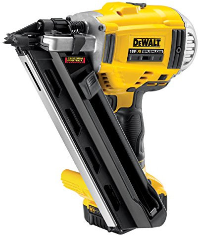 DEWALT 18V Li-Ion Cordless Brushless 90mm Framing Nailer with 2 x 5Ah Batteries