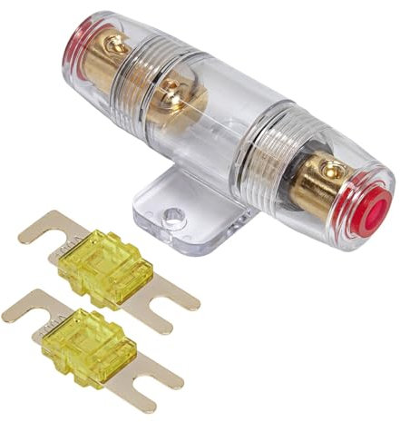 tomzz Audio 5800-049 Mini ANL Sicherungshalter transparent für Kabel bis 25qmm + 2 x 100A Sicherung