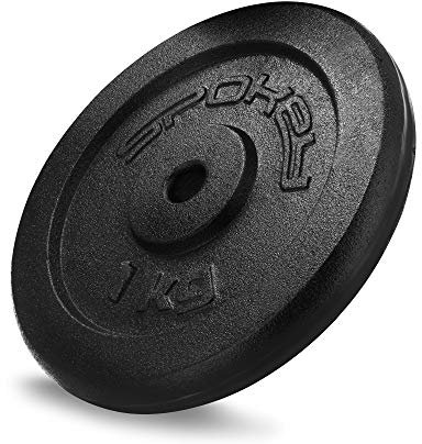 Spokey SINIS Gusseisen-Hantelscheibe, Schwarz, 1 kg