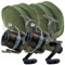 2 x Lineaeffe Commando 60 1BB, Camo Freespool Karpfenläufer, Präparat, Angelrollen, vorgeladen mit 5,4 kg Karpfenschnur und 2 Schutztaschen